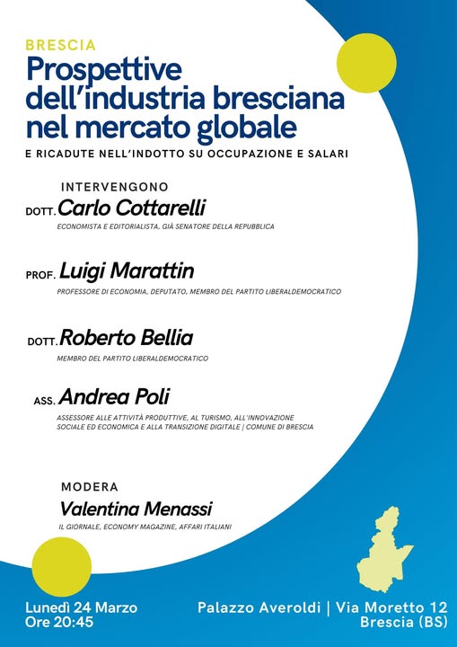 Brescia, le prospettive dell’industria bresciana nel mercato globale in un convegno