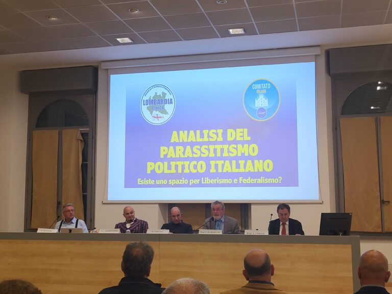 Federalismo e liberismo contro il parassitismo politico: a Gorgonzola un convegno fuori dagli schemi