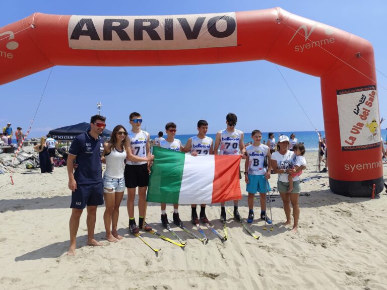 La squadra di Clusone prima a Laigueglia nello sci di fondo on the beach pro Airc
