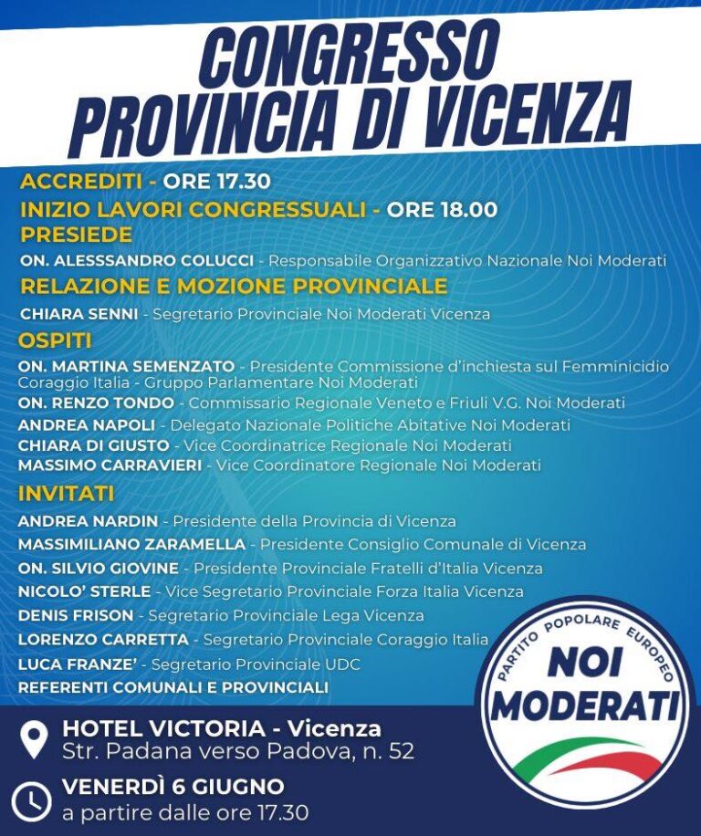 Vicenza, congresso provinciale di Noi Moderati